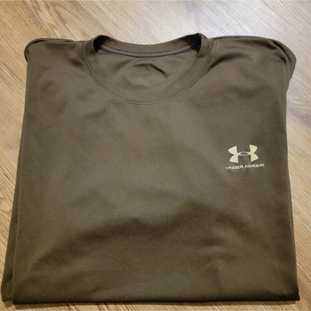 Men's Brown Under Armour Short Sleeve T-shirt Sz Large